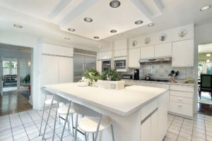 White Cabinetry Kitchen Island Idea